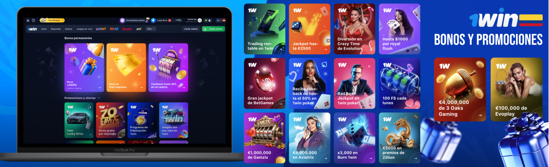 1Win bonos promociones Colombia casino